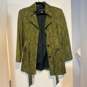 Laurèl Germany Wool Blend Belted Trench Jacket Moss Green Size 6